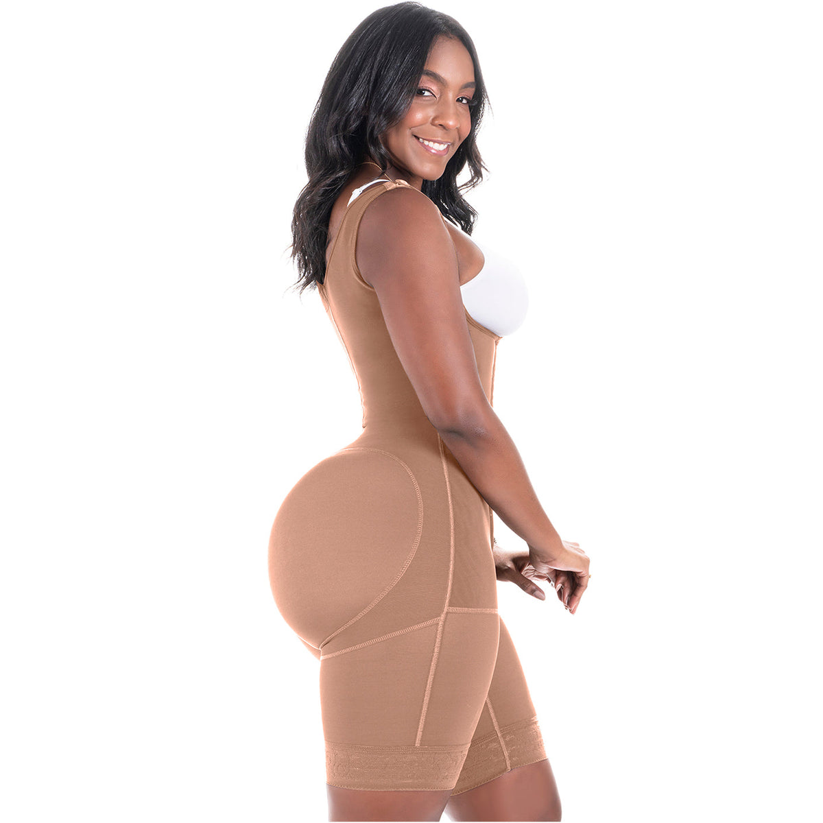 Mesh Exposed Bottom Women's Full Body Shaper Low Back Hourglass Curve  Slimming Shapewear XL/2XL