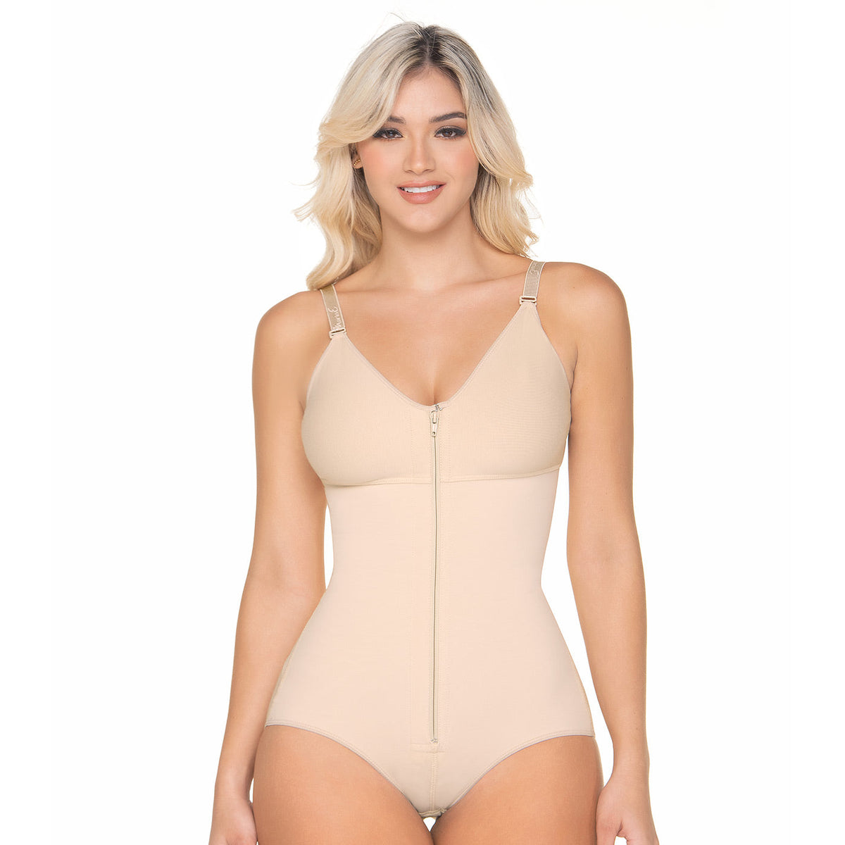 SIDE ZIPPER CLOSURE TUMMY SLIMMING BODY SHAPER WITH OPEN BUST STYLE