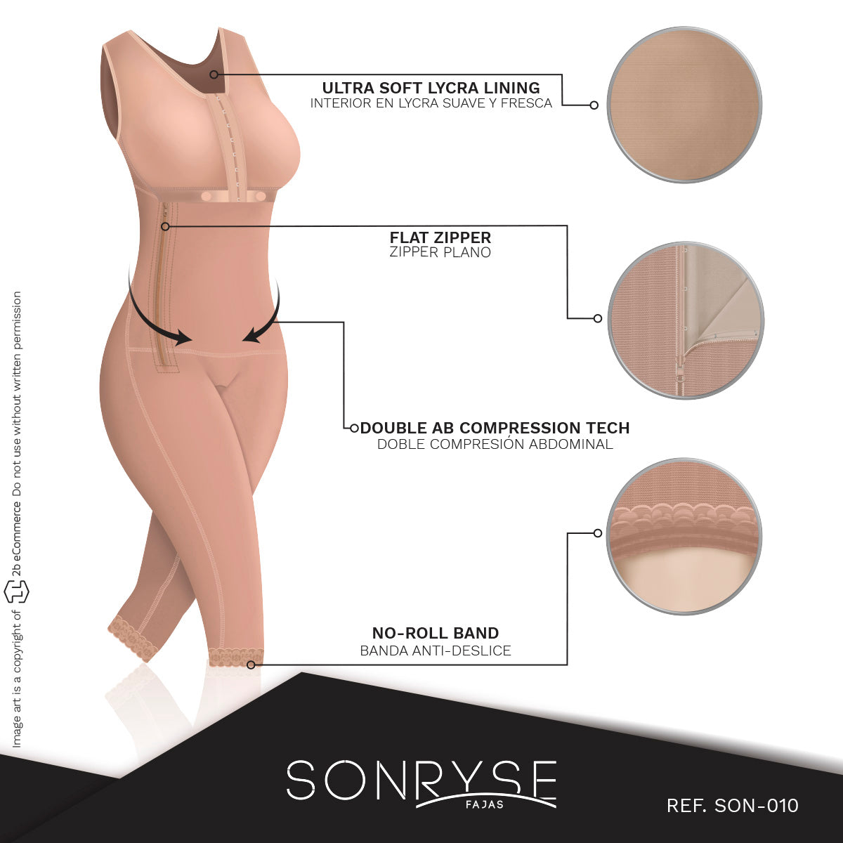 Fajas Sonryse Bodysuit Shapewear with Built-in Bra