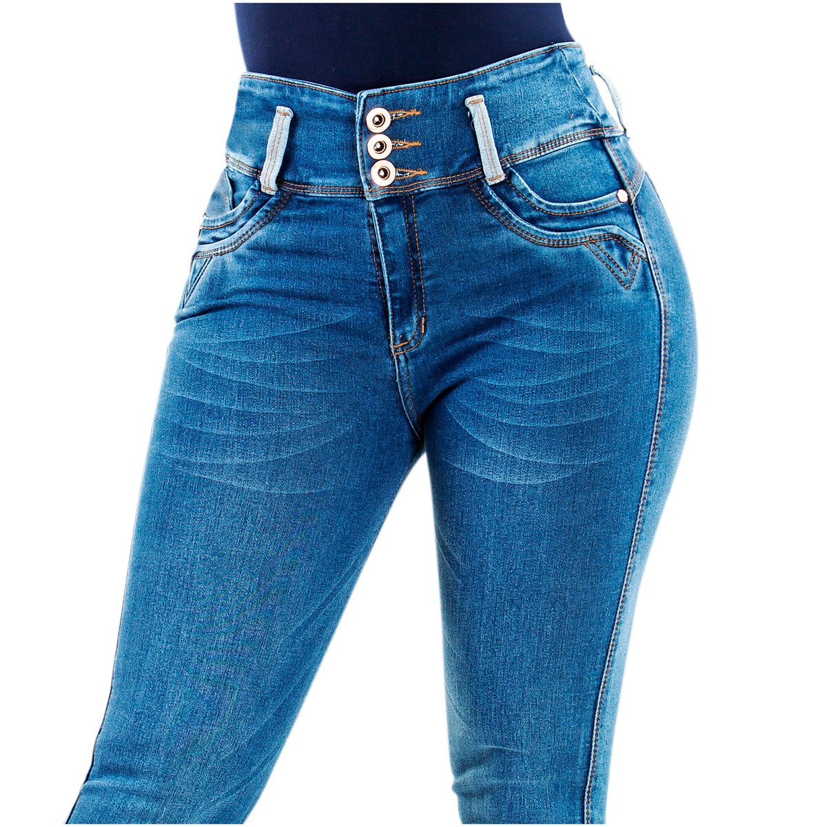 Laty Rose Butt Lifter Blue Denim Jeans